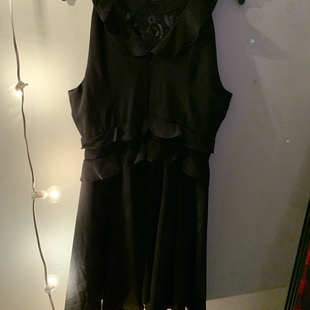 Black ruffle dress